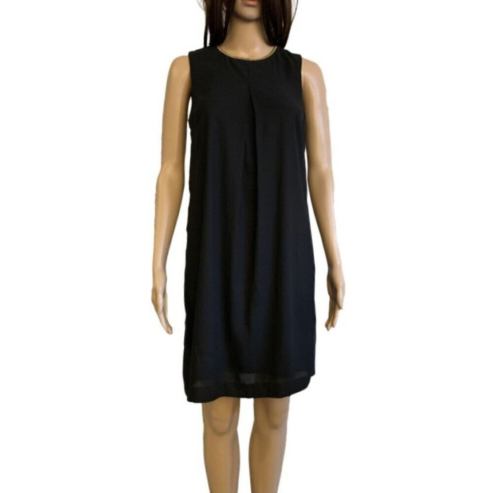 H&M Women's Mini Sheath Dress Size 6 Black Sleeveless Back Closure Lined EUC